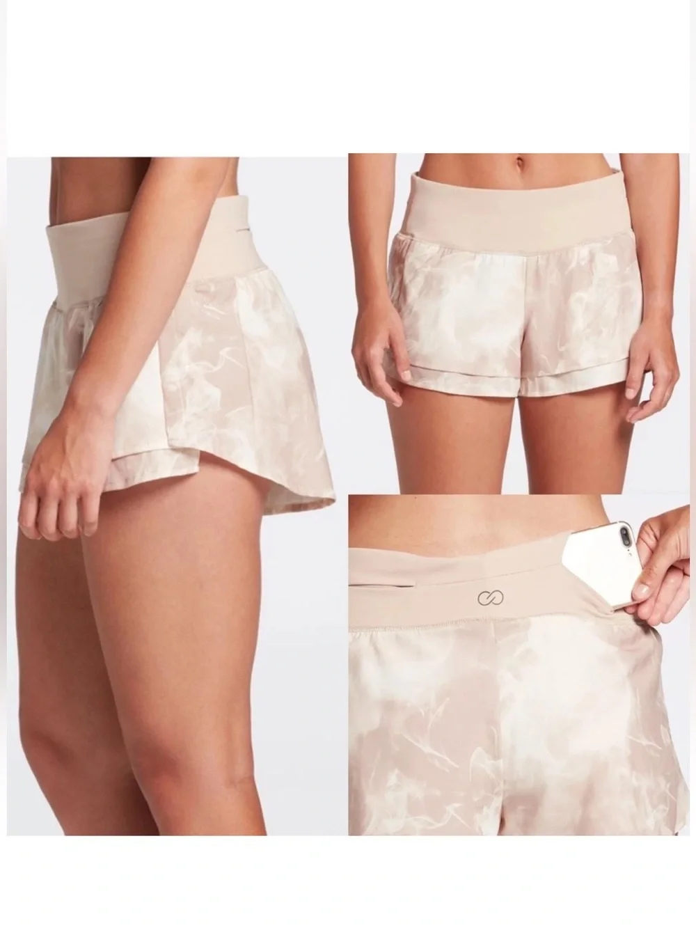 Calia Kick It Up Shorts Sacred Smoke Sandstone Tan Performance Athletic Medium